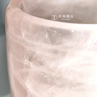 【京典臻品】 粉水晶杯 粉晶杯 ( 水晶礦石擺件 )